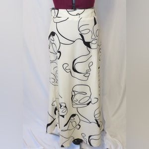 COPY - Maxi Skirt With Abstract Face Art